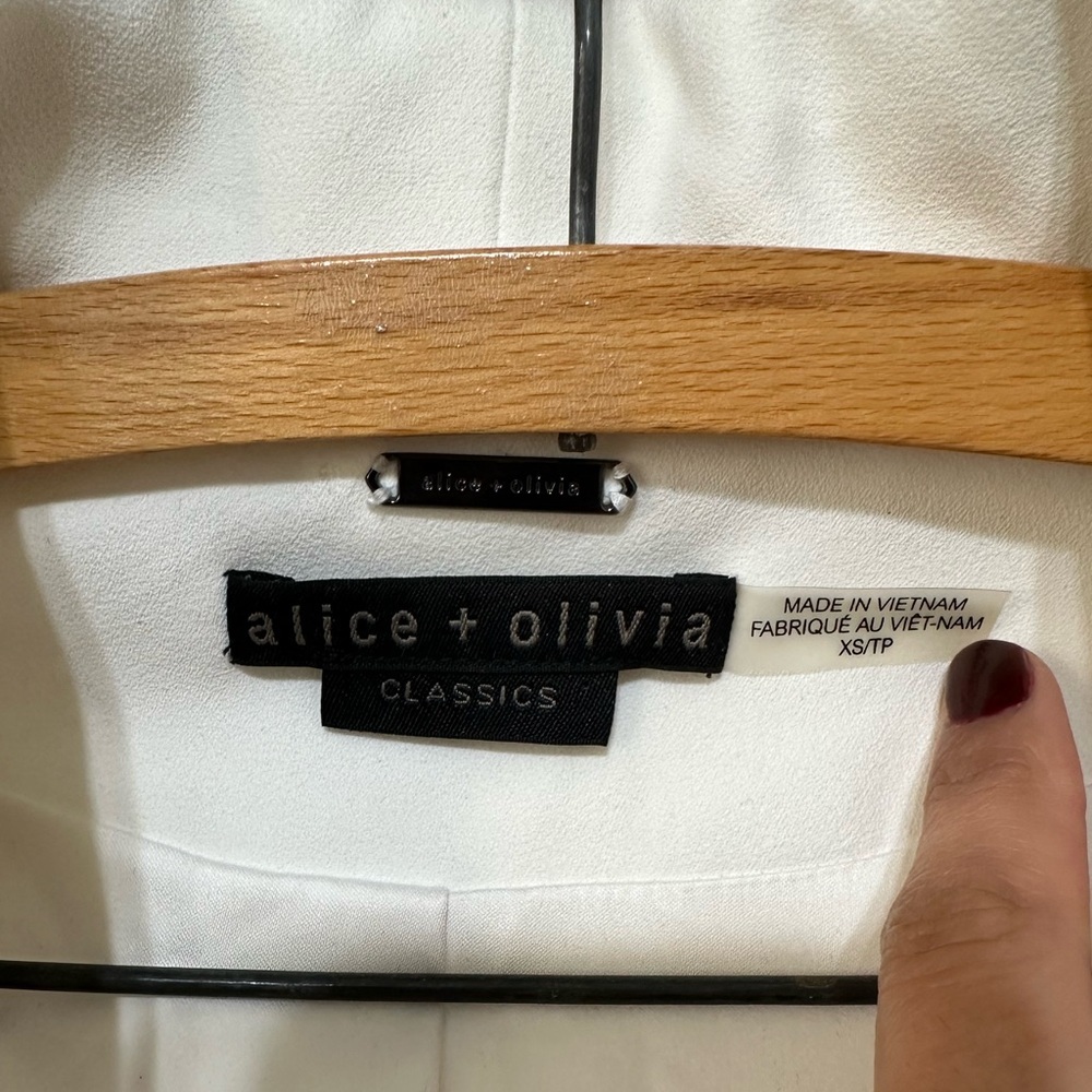 Alice + Olivia Wheaton Shawl Colllar Wrap Blazer in Off White - Picture 6 of 16